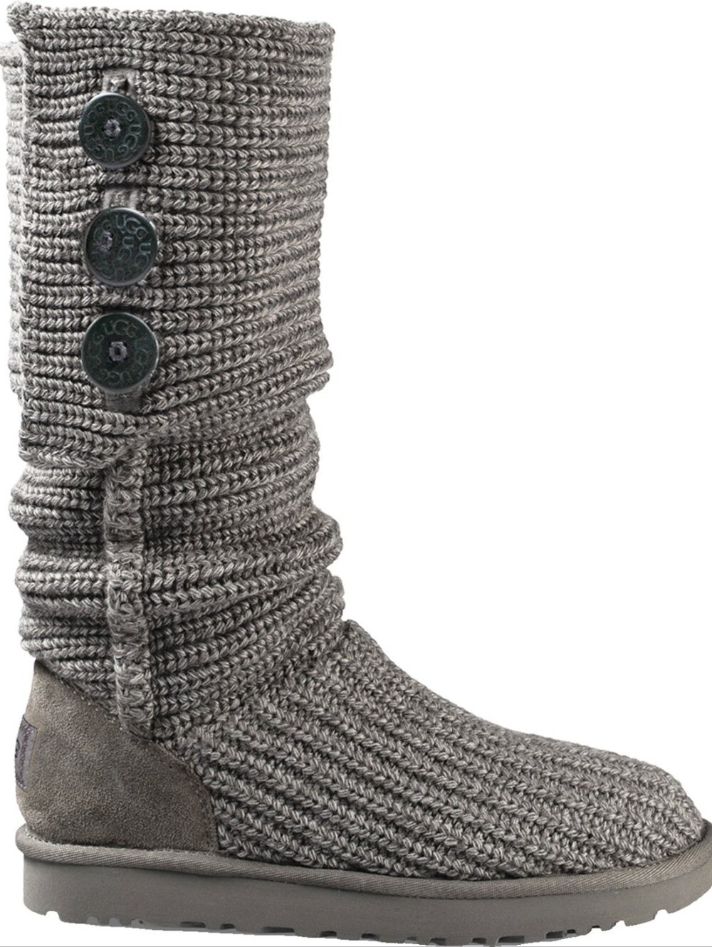 UGG Classic Cardy Women's Knit Boots Grey Knit Fabric